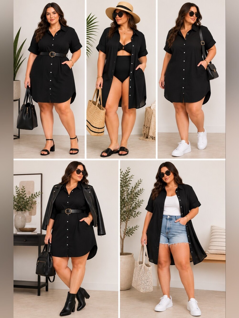 Old Navy Black Short-Sleeve Midi Dress